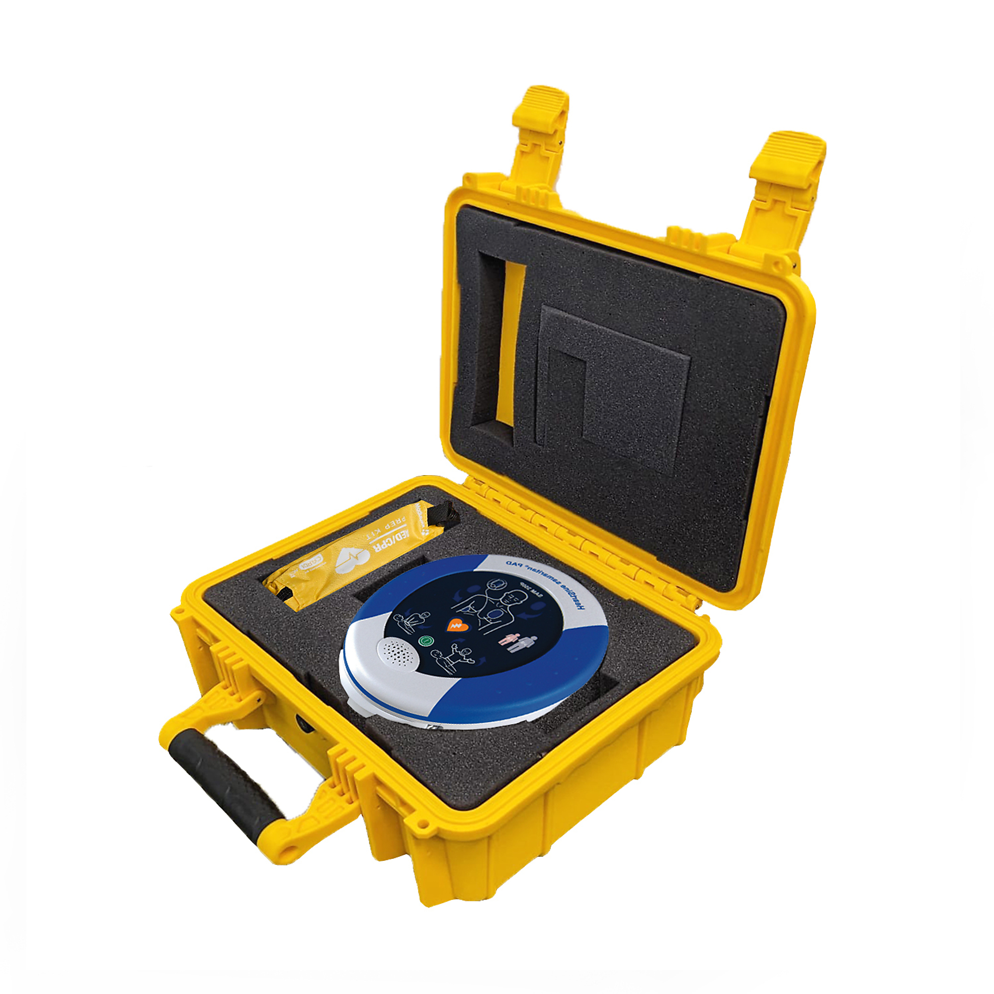 Aero Healthcare Cardiact, Heartsine 350P Package in Waterproof Rugged Case, AED Type Semi-Automatic, Audio Cues, Model# CA-RG01-1